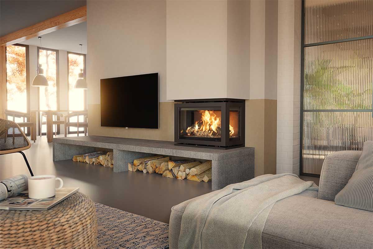 Dik Geurts fireplace insert Instyle triple 660 Low